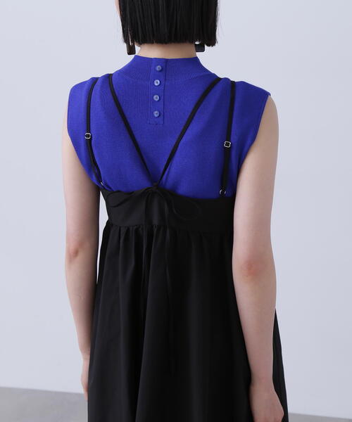 N.（N. Natural Beauty Basic）（エヌエヌナチュラルビューティーベーシック）の「◆ダブルストラップキャミワンピース（ワンピース・レディース・ブラック/ベージュ・MEDIUM）」の5枚目の写真