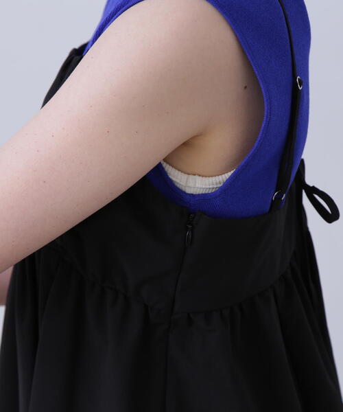 N.（N. Natural Beauty Basic）（エヌエヌナチュラルビューティーベーシック）の「◆ダブルストラップキャミワンピース（ワンピース・レディース・ブラック/ベージュ・MEDIUM）」の6枚目の写真