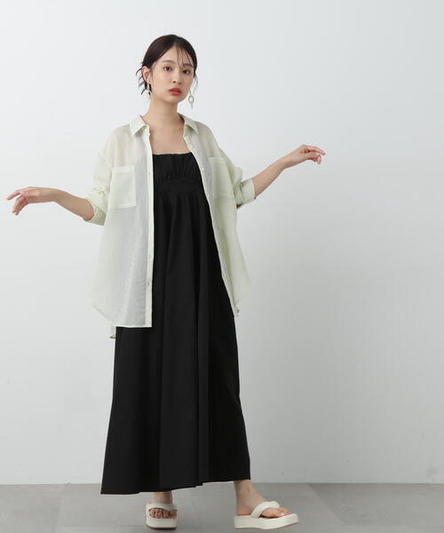 N.（N. Natural Beauty Basic）（エヌエヌナチュラルビューティーベーシック）の「◆ダブルストラップキャミワンピース（ワンピース・レディース・ブラック/ベージュ・MEDIUM）」の11枚目の写真