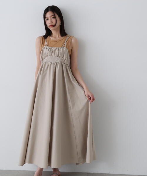 N.（N. Natural Beauty Basic）（エヌエヌナチュラルビューティーベーシック）の「◆ダブルストラップキャミワンピース（ワンピース・レディース・ブラック/ベージュ・MEDIUM）」の14枚目の写真