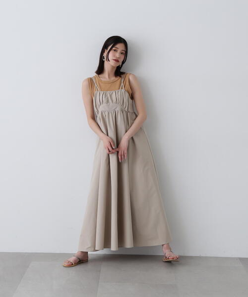 N.（N. Natural Beauty Basic）（エヌエヌナチュラルビューティーベーシック）の「◆ダブルストラップキャミワンピース（ワンピース・レディース・ブラック/ベージュ・MEDIUM）」の15枚目の写真