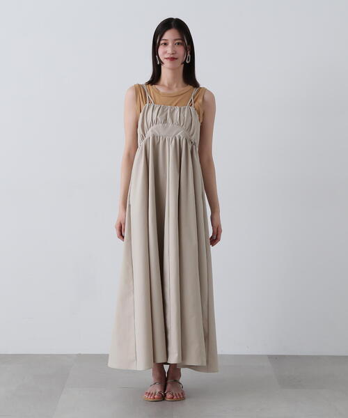 N.（N. Natural Beauty Basic）（エヌエヌナチュラルビューティーベーシック）の「◆ダブルストラップキャミワンピース（ワンピース・レディース・ブラック/ベージュ・MEDIUM）」の19枚目の写真