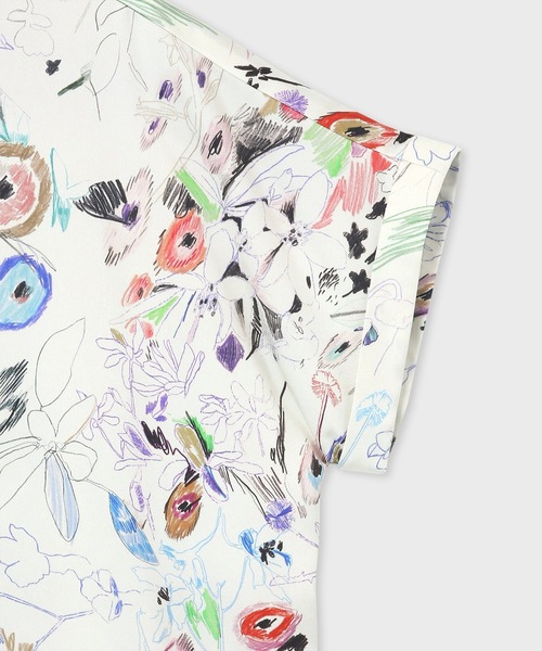 Paul Smith(ポールスミス)の「ウィメンズ "Sketchbook Botanical" 半袖シャツ / 245005 347B(シャツ/ブラウス・レディース・オフホワイト/ブラック・40/38)」の9枚目の写真