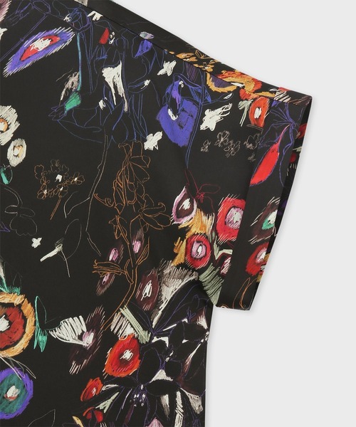 Paul Smith(ポールスミス)の「ウィメンズ "Sketchbook Botanical" 半袖シャツ / 245005 347B(シャツ/ブラウス・レディース・オフホワイト/ブラック・40/38)」の5枚目の写真