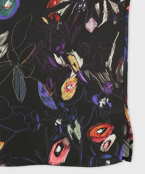 Paul Smith(ポールスミス)の「ウィメンズ "Sketchbook Botanical" 半袖シャツ / 245005 347B(シャツ/ブラウス・レディース・オフホワイト/ブラック・40/38)」の4枚目の写真