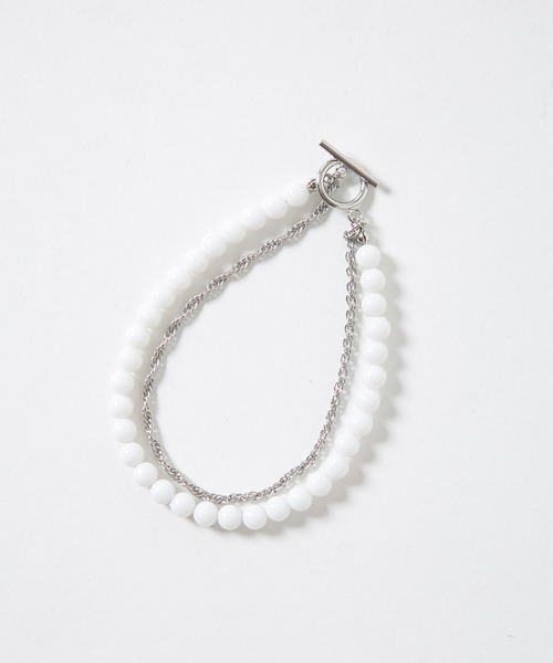FACTOTUM(ファクトタム)の「【FACTOTUM】Stone Bracelet(ブレスレット・メンズ・ホワイト/ブラック・FREE)」の1枚目の写真