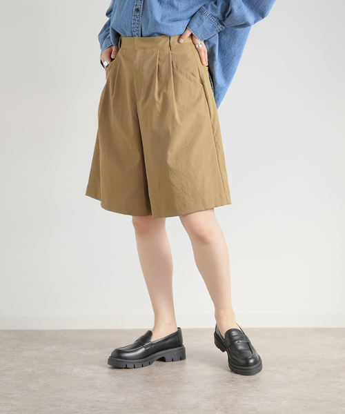 JOURNAL STANDARD(ジャーナルスタンダード)の「【&FUNCTION】タスランチノキュロットハーフパンツ(チノパンツ・レディース・ベージュ/ブラック・36/38)」の1枚目の写真