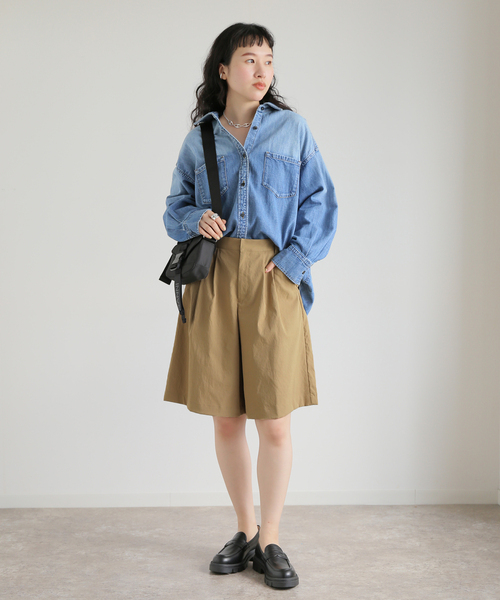 JOURNAL STANDARD(ジャーナルスタンダード)の「【&FUNCTION】タスランチノキュロットハーフパンツ(チノパンツ・レディース・ベージュ/ブラック・36/38)」の6枚目の写真