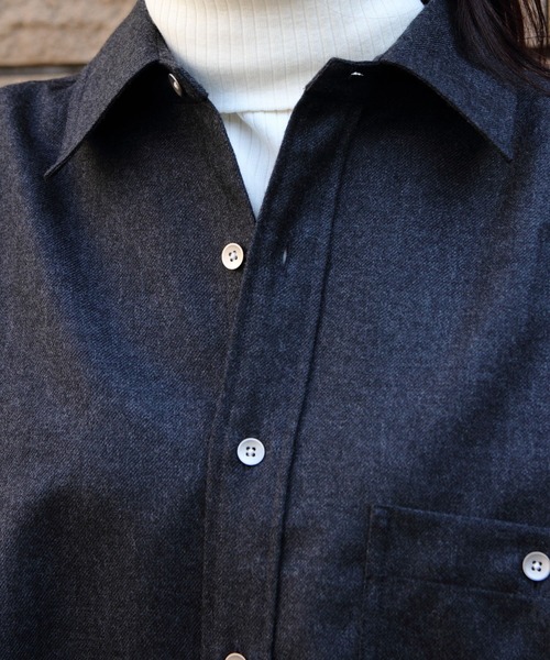 THE SHINZONE（ザ　シンゾーン）の「THE SHINZONE/シンゾーン　ウールダディシャツ　WOOL DADDY SHIRT　24AMSBL06（シャツ/ブラウス・レディース・ネイビー/グレー・FREE）」の13枚目の写真