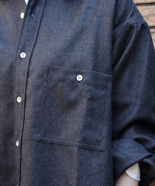 THE SHINZONE（ザ　シンゾーン）の「THE SHINZONE/シンゾーン　ウールダディシャツ　WOOL DADDY SHIRT　24AMSBL06（シャツ/ブラウス・レディース・ネイビー/グレー・FREE）」の21枚目の写真
