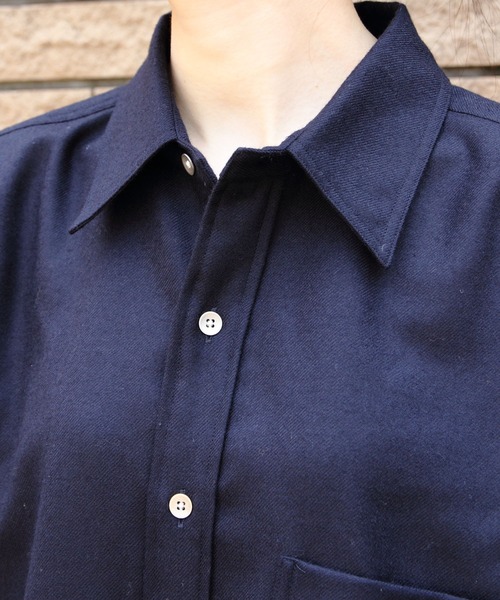 THE SHINZONE（ザ　シンゾーン）の「THE SHINZONE/シンゾーン　ウールダディシャツ　WOOL DADDY SHIRT　24AMSBL06（シャツ/ブラウス・レディース・ネイビー/グレー・FREE）」の18枚目の写真