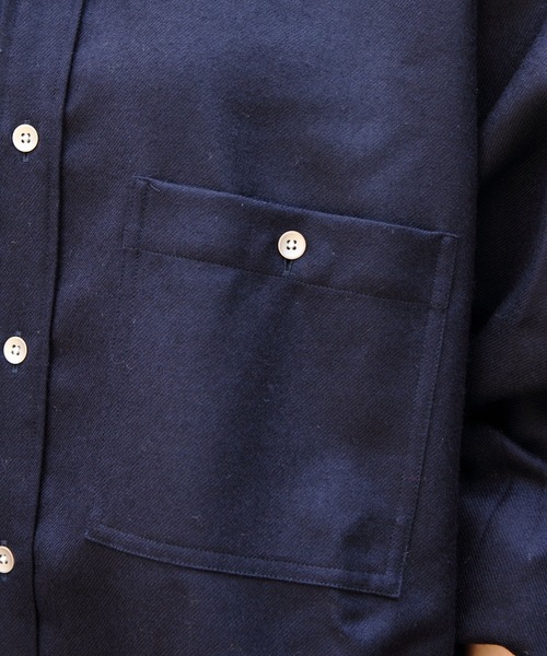 THE SHINZONE（ザ　シンゾーン）の「THE SHINZONE/シンゾーン　ウールダディシャツ　WOOL DADDY SHIRT　24AMSBL06（シャツ/ブラウス・レディース・ネイビー/グレー・FREE）」の19枚目の写真