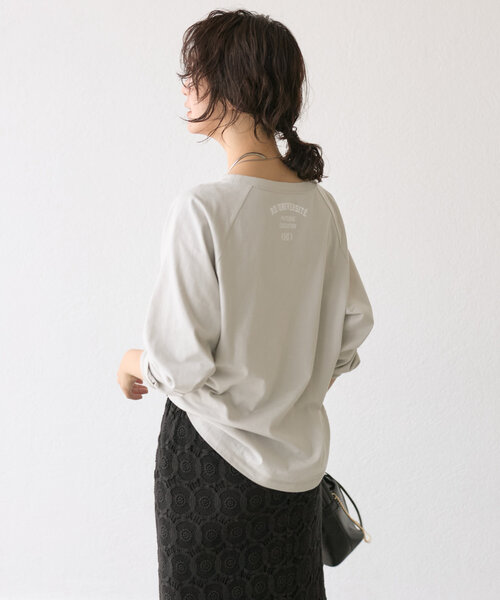 RIVE DROITE（リヴドロワ）の「【こだわりのオリジナルT】ナンバリングロンTee（Tシャツ/カットソー・レディース・チャコールグレー/ライトグレー/ピンク・FREE）」の11枚目の写真