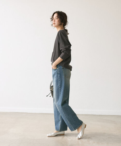 RIVE DROITE（リヴドロワ）の「【こだわりのオリジナルT】ナンバリングロンTee（Tシャツ/カットソー・レディース・チャコールグレー/ライトグレー/ピンク・FREE）」の15枚目の写真