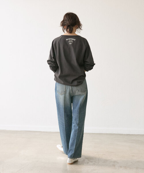 RIVE DROITE（リヴドロワ）の「【こだわりのオリジナルT】ナンバリングロンTee（Tシャツ/カットソー・レディース・チャコールグレー/ライトグレー/ピンク・FREE）」の16枚目の写真