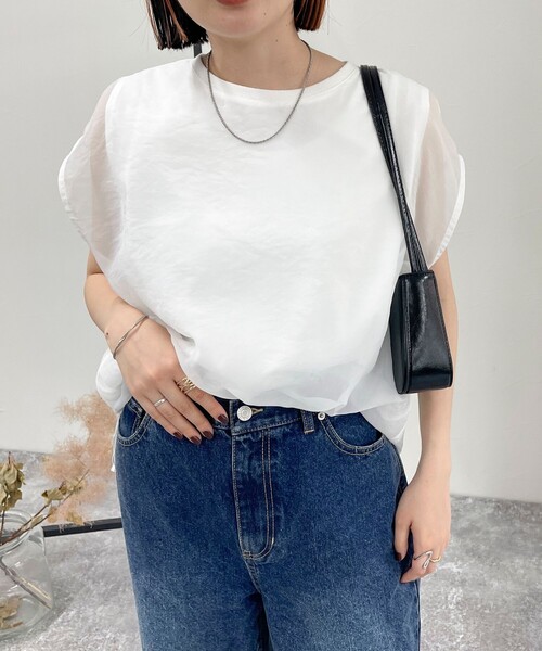 fredy emue(フレディエミュ)の「シアーレイヤードノースリーブブラウス(シャツ/ブラウス・レディース・オフホワイト/ブラック/ライトグレー・38)」の17枚目の写真