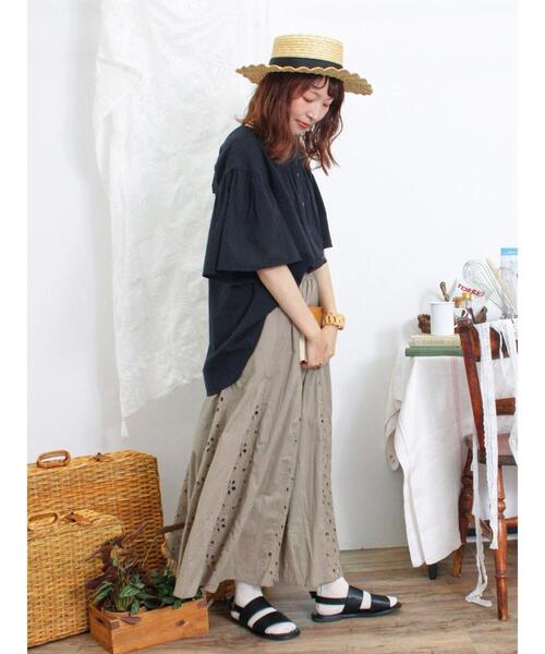 Samansa Mos2(サマンサ モスモス)の「バックリボンフレアスリーブブラウス(シャツ/ブラウス・レディース・チャコールグレー/オフホワイト/ブラック/イエロー・F)」の10枚目の写真