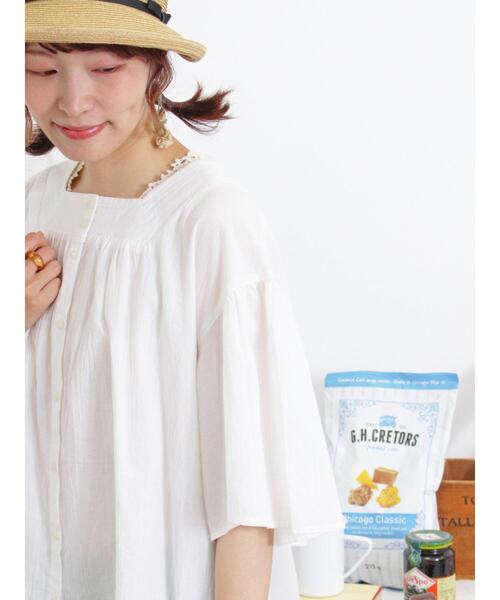 Samansa Mos2(サマンサ モスモス)の「バックリボンフレアスリーブブラウス(シャツ/ブラウス・レディース・チャコールグレー/オフホワイト/ブラック/イエロー・F)」の11枚目の写真