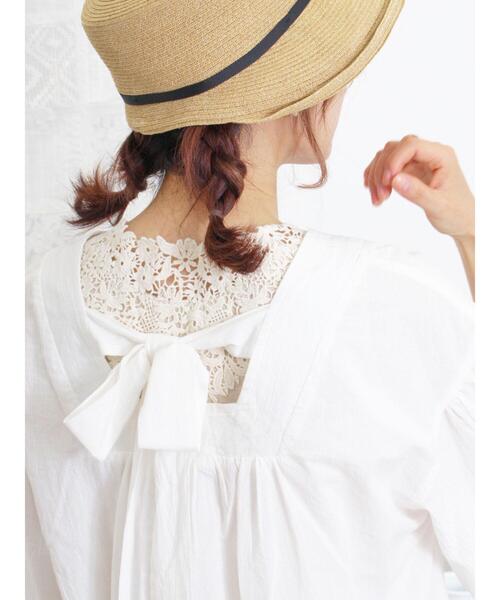 Samansa Mos2(サマンサ モスモス)の「バックリボンフレアスリーブブラウス(シャツ/ブラウス・レディース・チャコールグレー/オフホワイト/ブラック/イエロー・F)」の14枚目の写真