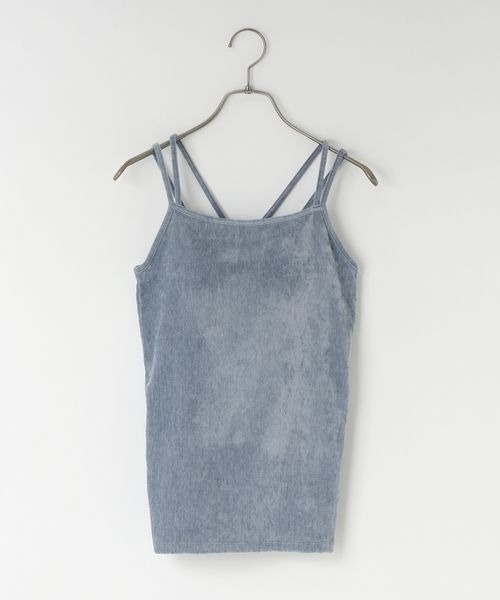 LOWRYS FARM（ローリーズファーム）の「スタイルＵＰベロアカップ　133777（キャミソール・レディース・アイボリー/ブルー/ブラウン/グリーン・FREE）」の4枚目の写真