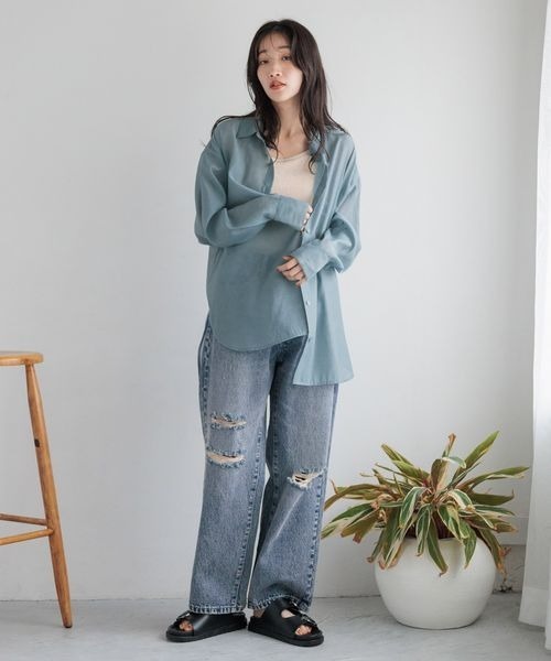 LOWRYS FARM（ローリーズファーム）の「スタイルＵＰベロアカップ　133777（キャミソール・レディース・アイボリー/ブルー/ブラウン/グリーン・FREE）」の7枚目の写真