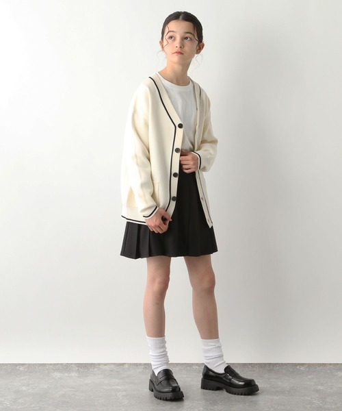 GLOBAL WORK（グローバルワーク）の「リッチライトニットVカーデ/123802（カーディガン/ボレロ・キッズ・ネイビー/アイボリー/ブラック・120cm/160cm/150cm/140cm/130cm）」の5枚目の写真