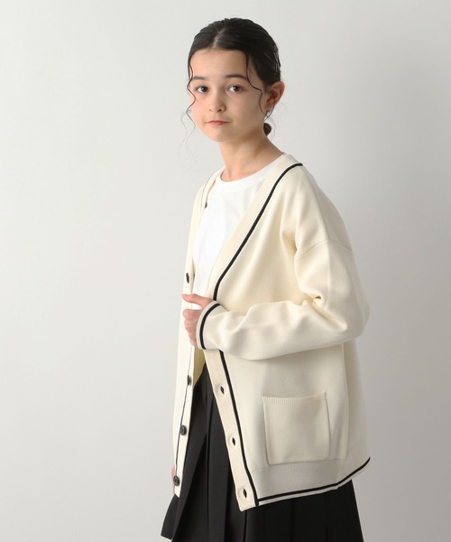 GLOBAL WORK（グローバルワーク）の「リッチライトニットVカーデ/123802（カーディガン/ボレロ・キッズ・ネイビー/アイボリー/ブラック・120cm/160cm/150cm/140cm/130cm）」の6枚目の写真