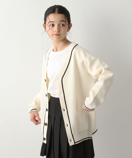 GLOBAL WORK（グローバルワーク）の「リッチライトニットVカーデ/123802（カーディガン/ボレロ・キッズ・ネイビー/アイボリー/ブラック・120cm/160cm/150cm/140cm/130cm）」の7枚目の写真