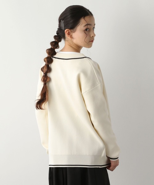 GLOBAL WORK（グローバルワーク）の「リッチライトニットVカーデ/123802（カーディガン/ボレロ・キッズ・ネイビー/アイボリー/ブラック・120cm/160cm/150cm/140cm/130cm）」の8枚目の写真