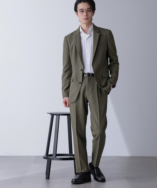 「Damerino」LANATEC(R)メランジオックスセットアップ Damerino」LANATEC(R) メランジ オックス ストレッチ セットアップ