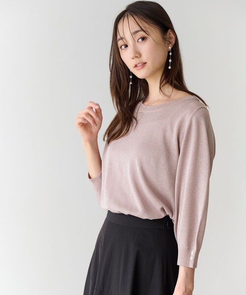 ANY SIS(エニィスィス)の「【洗える】ラメ プルオーバー(ニット/セーター・レディース・ブラック系/パイングリーン系/シルバー系/ピンク系/オレンジ系/ゴールド系・2)」の4枚目の写真