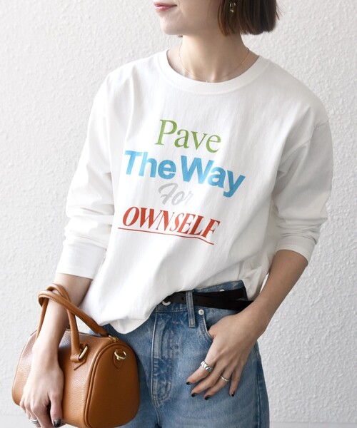 SHIPS any（シップス エニィ）の「【SHIPS any別注】THE KNiTS:〈洗濯機可能〉ラウンドヘム ロゴ ロングスリーブ TEE（Tシャツ/カットソー・レディース・チャコールグレー/グレー/ホワイト・ONE SIZE）」の10枚目の写真