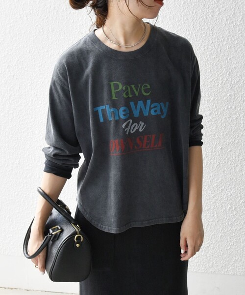 SHIPS any（シップス エニィ）の「【SHIPS any別注】THE KNiTS:〈洗濯機可能〉ラウンドヘム ロゴ ロングスリーブ TEE（Tシャツ/カットソー・レディース・チャコールグレー/グレー/ホワイト・ONE SIZE）」の19枚目の写真