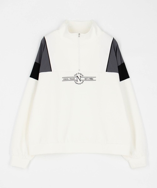 NICOLE CLUB(ニコル クラブ)の「フロントシシュウハーフジップ(Tシャツ/カットソー・レディース・ネイビー/ブラック/オフホワイト・FREE)」の4枚目の写真