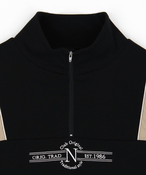 NICOLE CLUB(ニコル クラブ)の「フロントシシュウハーフジップ(Tシャツ/カットソー・レディース・ネイビー/ブラック/オフホワイト・FREE)」の8枚目の写真