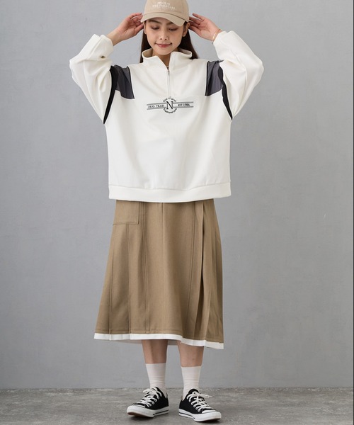 NICOLE CLUB(ニコル クラブ)の「フロントシシュウハーフジップ(Tシャツ/カットソー・レディース・ネイビー/ブラック/オフホワイト・FREE)」の20枚目の写真