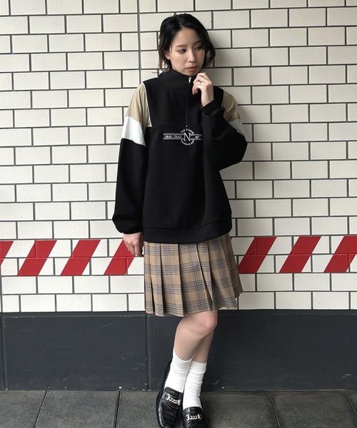 NICOLE CLUB(ニコル クラブ)の「フロントシシュウハーフジップ(Tシャツ/カットソー・レディース・ネイビー/ブラック/オフホワイト・FREE)」の19枚目の写真