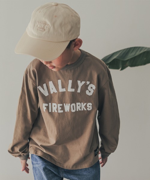 ZERO standerd(ゼロスタンダード)の「ZERO standard/ゼロスタンダード VALLY’SロングTシャツ(Tシャツ/カットソー・キッズ・チャコールグレー/サンドベージュ/ベージュ・100cm/110cm/120cm/130cm/140cm/150cm/160cm)」の2枚目の写真