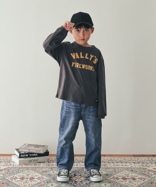 ZERO standerd(ゼロスタンダード)の「ZERO standard/ゼロスタンダード VALLY’SロングTシャツ(Tシャツ/カットソー・キッズ・チャコールグレー/サンドベージュ/ベージュ・100cm/110cm/120cm/130cm/140cm/150cm/160cm)」の5枚目の写真