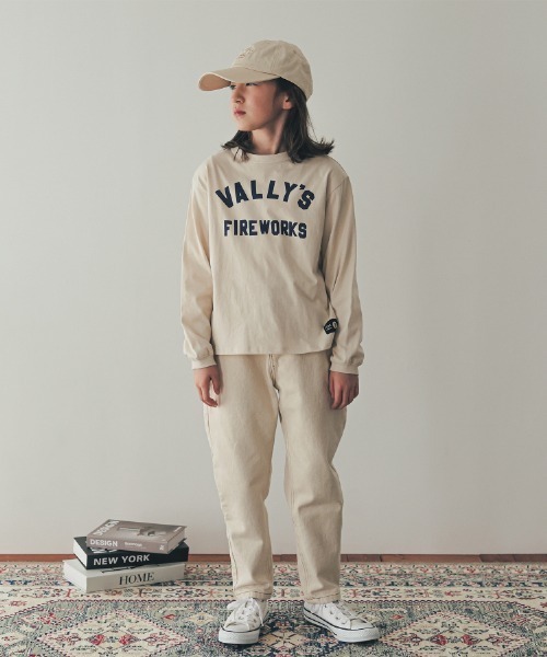 ZERO standerd(ゼロスタンダード)の「ZERO standard/ゼロスタンダード VALLY’SロングTシャツ(Tシャツ/カットソー・キッズ・チャコールグレー/サンドベージュ/ベージュ・100cm/110cm/120cm/130cm/140cm/150cm/160cm)」の9枚目の写真