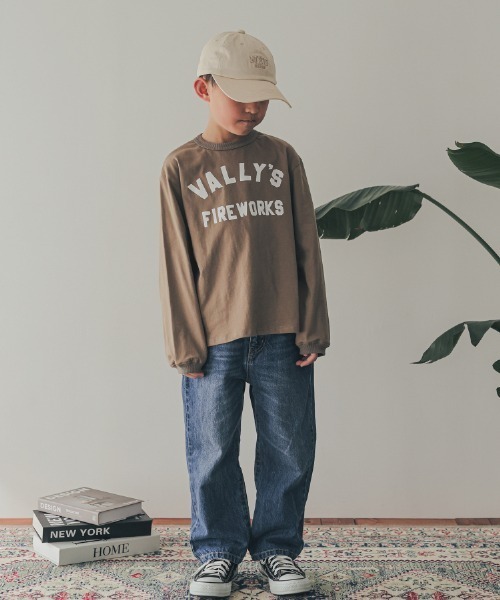 ZERO standerd(ゼロスタンダード)の「ZERO standard/ゼロスタンダード VALLY’SロングTシャツ(Tシャツ/カットソー・キッズ・チャコールグレー/サンドベージュ/ベージュ・100cm/110cm/120cm/130cm/140cm/150cm/160cm)」の7枚目の写真