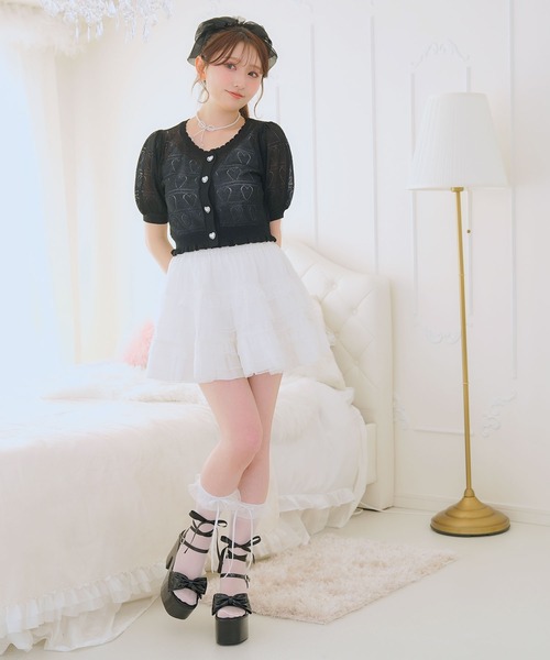 DearMyLoveRose（ディアマイラブローズ）の「ティアードフリルバレリーナスカート（スカート・レディース・ブラック/ホワイト・SMALL/MEDIUM/LARGE/LL/3L）」の14枚目の写真