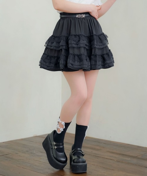 DearMyLoveRose（ディアマイラブローズ）の「ティアードフリルバレリーナスカート（スカート・レディース・ブラック/ホワイト・SMALL/MEDIUM/LARGE/LL/3L）」の20枚目の写真