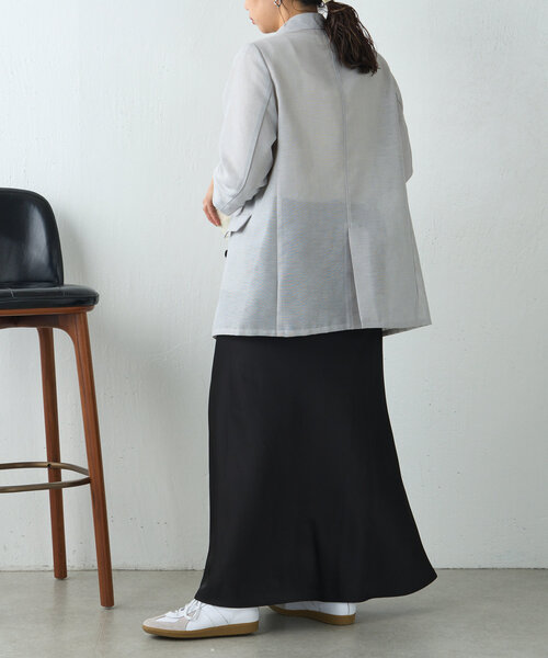 Jena espace merveilleux（ジェナ　エスパスメルヴェイユ）の「サテンロングスカート（スカート・レディース・カーキ/ブラック/ベージュ・FREE）」の21枚目の写真