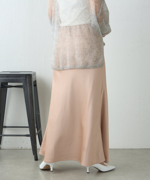 Jena espace merveilleux（ジェナ　エスパスメルヴェイユ）の「サテンロングスカート（スカート・レディース・カーキ/ブラック/ベージュ・FREE）」の5枚目の写真