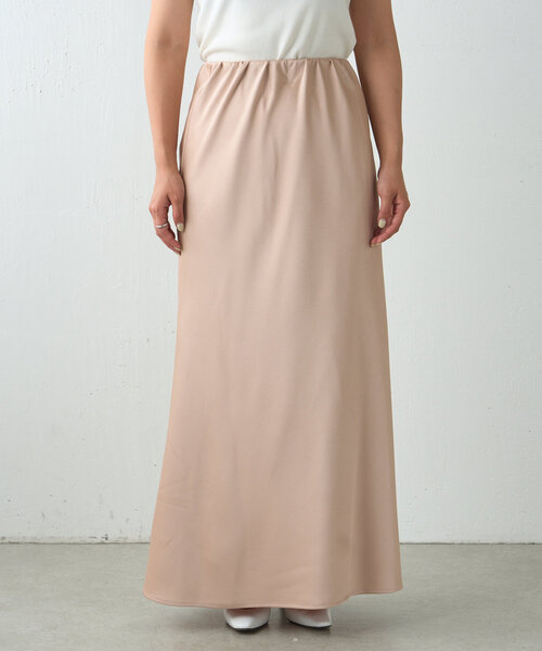 Jena espace merveilleux（ジェナ　エスパスメルヴェイユ）の「サテンロングスカート（スカート・レディース・カーキ/ブラック/ベージュ・FREE）」の6枚目の写真