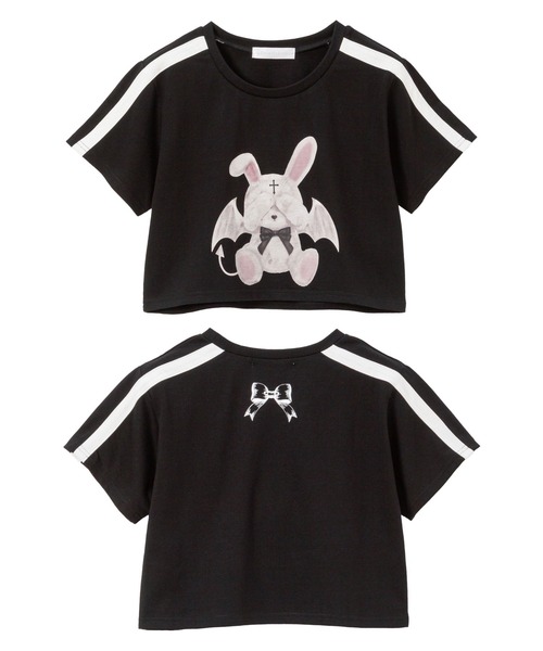DearMyLove(ディアマイラブ)の「選べるプリントクロップドT(Tシャツ/カットソー・レディース・ブラック×ピンク/ホワイト系その他2/ホワイト系その他3/ホワイト系その他4/ホワイト系その他5/ブラック系その他2/ブラック×ベージュ/ブラック×ホワイト/ホワイト系その他/ブラック系その他/ホワイト/ブラック・FREE)」の8枚目の写真