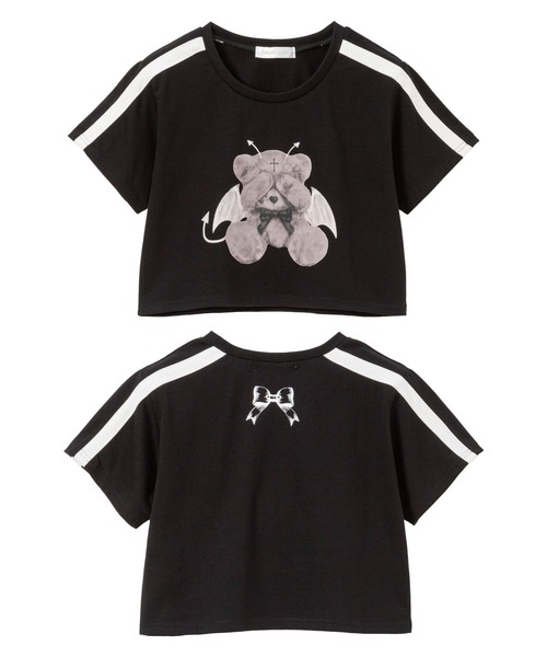 DearMyLove(ディアマイラブ)の「選べるプリントクロップドT(Tシャツ/カットソー・レディース・ブラック×ピンク/ホワイト系その他2/ホワイト系その他3/ホワイト系その他4/ホワイト系その他5/ブラック系その他2/ブラック×ベージュ/ブラック×ホワイト/ホワイト系その他/ブラック系その他/ホワイト/ブラック・FREE)」の11枚目の写真