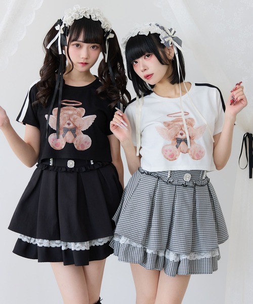 DearMyLove(ディアマイラブ)の「選べるプリントクロップドT(Tシャツ/カットソー・レディース・ブラック×ピンク/ホワイト系その他2/ホワイト系その他3/ホワイト系その他4/ホワイト系その他5/ブラック系その他2/ブラック×ベージュ/ブラック×ホワイト/ホワイト系その他/ブラック系その他/ホワイト/ブラック・FREE)」の13枚目の写真