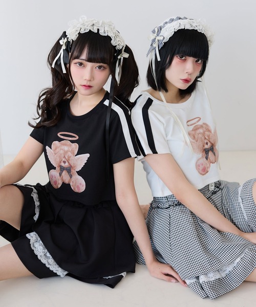 DearMyLove(ディアマイラブ)の「選べるプリントクロップドT(Tシャツ/カットソー・レディース・ブラック×ピンク/ホワイト系その他2/ホワイト系その他3/ホワイト系その他4/ホワイト系その他5/ブラック系その他2/ブラック×ベージュ/ブラック×ホワイト/ホワイト系その他/ブラック系その他/ホワイト/ブラック・FREE)」の15枚目の写真